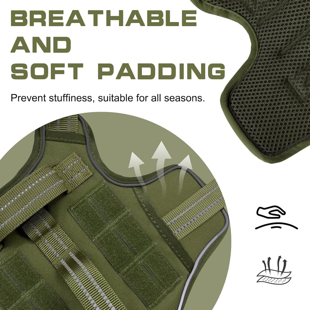 Heavy Duty No-Pull Tactical Dog Harness Molle Vest