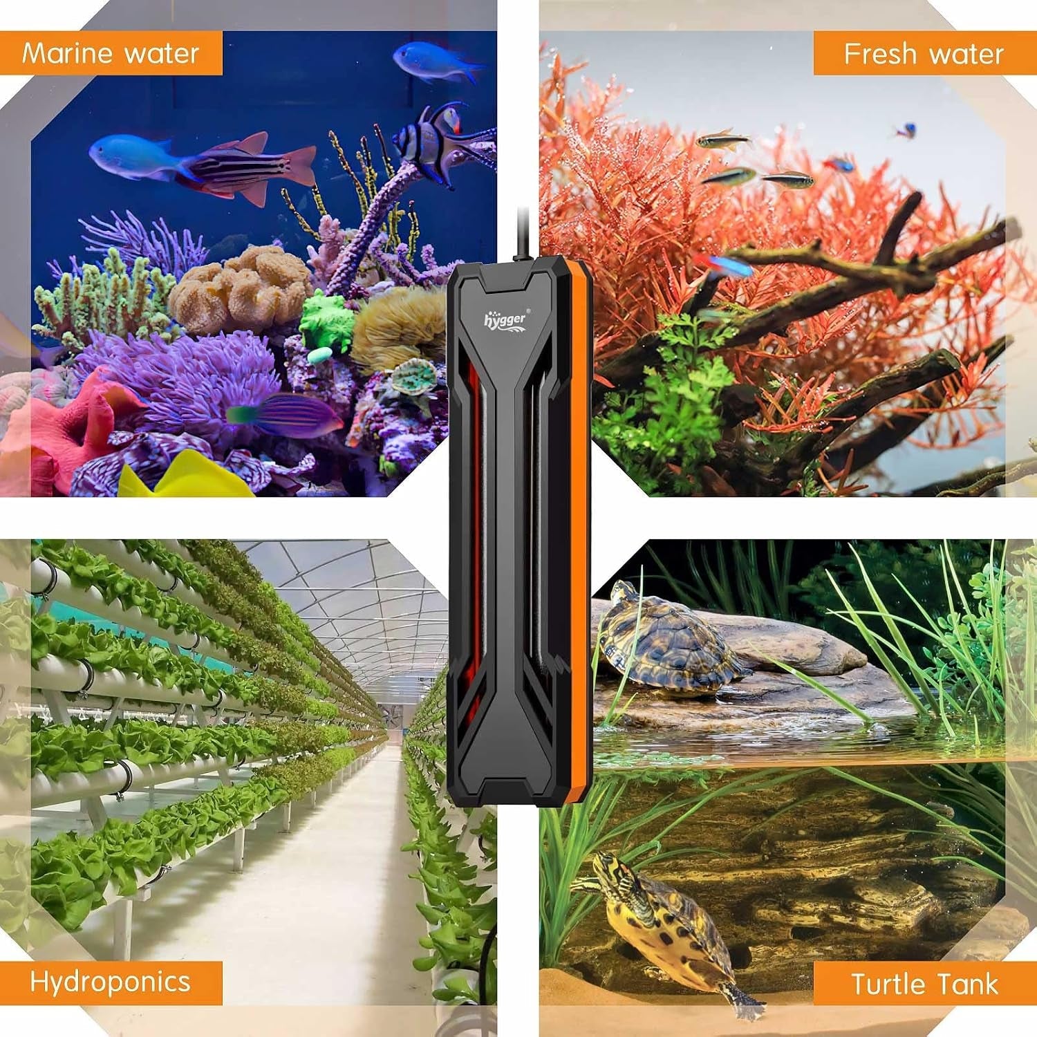 Hygger Aquarium Heater 300W-1000W LED Controller Fresh Saltwater Tank