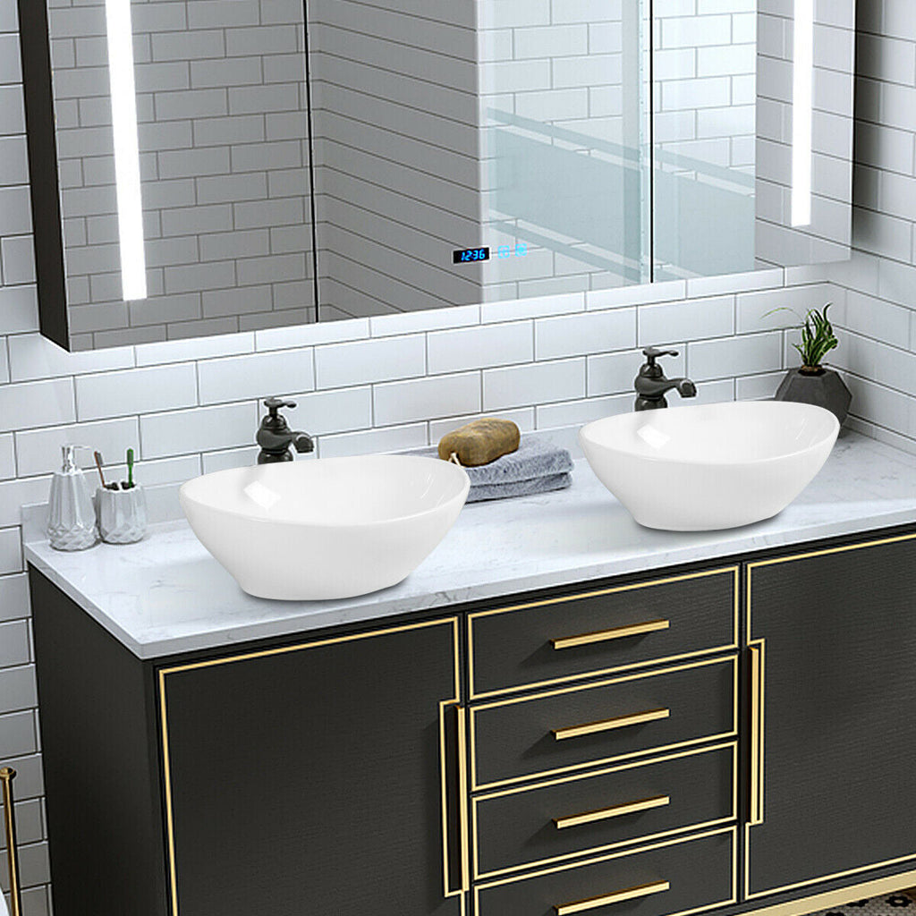 Oval Bathroom Basin Ceramic Vessel Sink