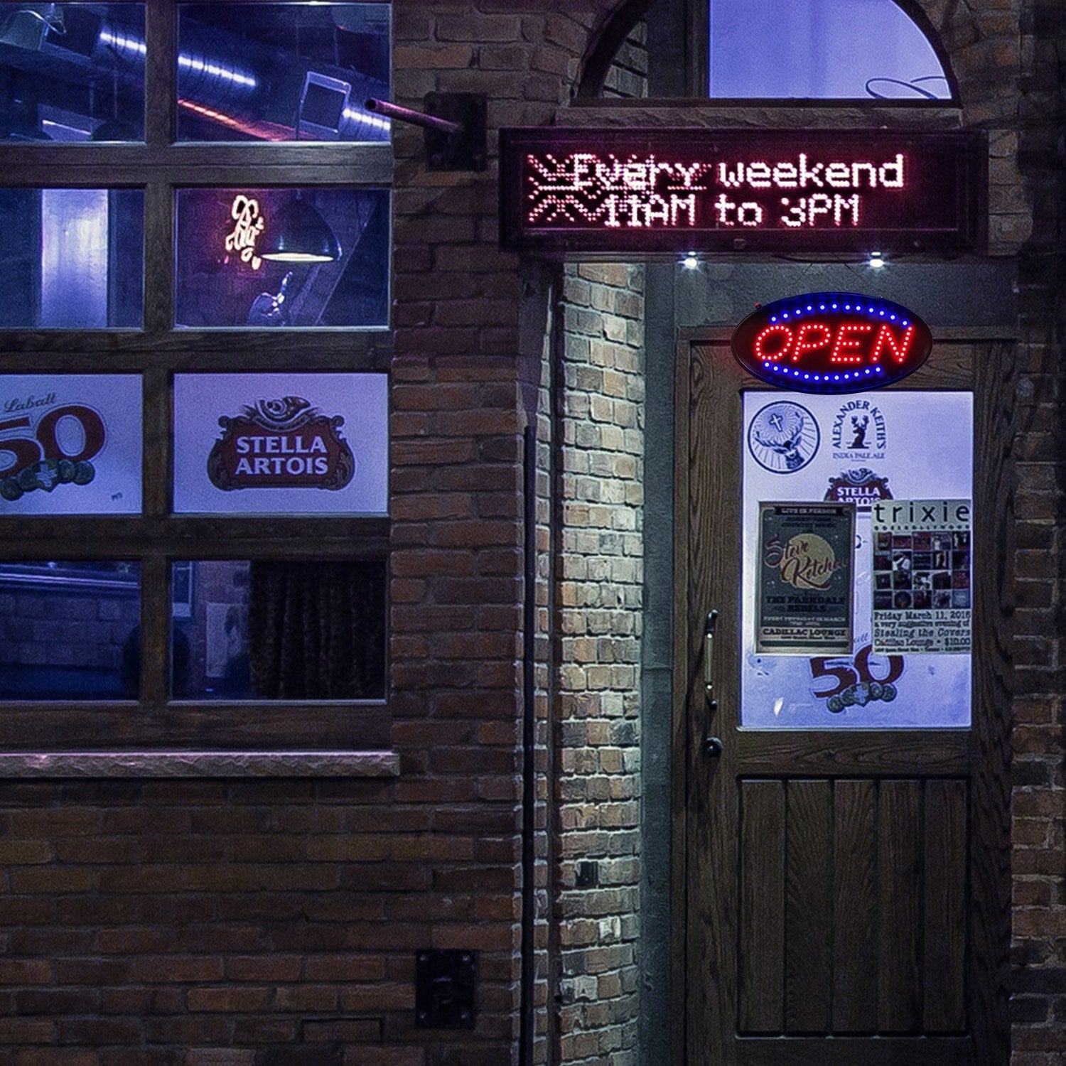 Neon Open Sign with LED Flash/Static Modes for Shops