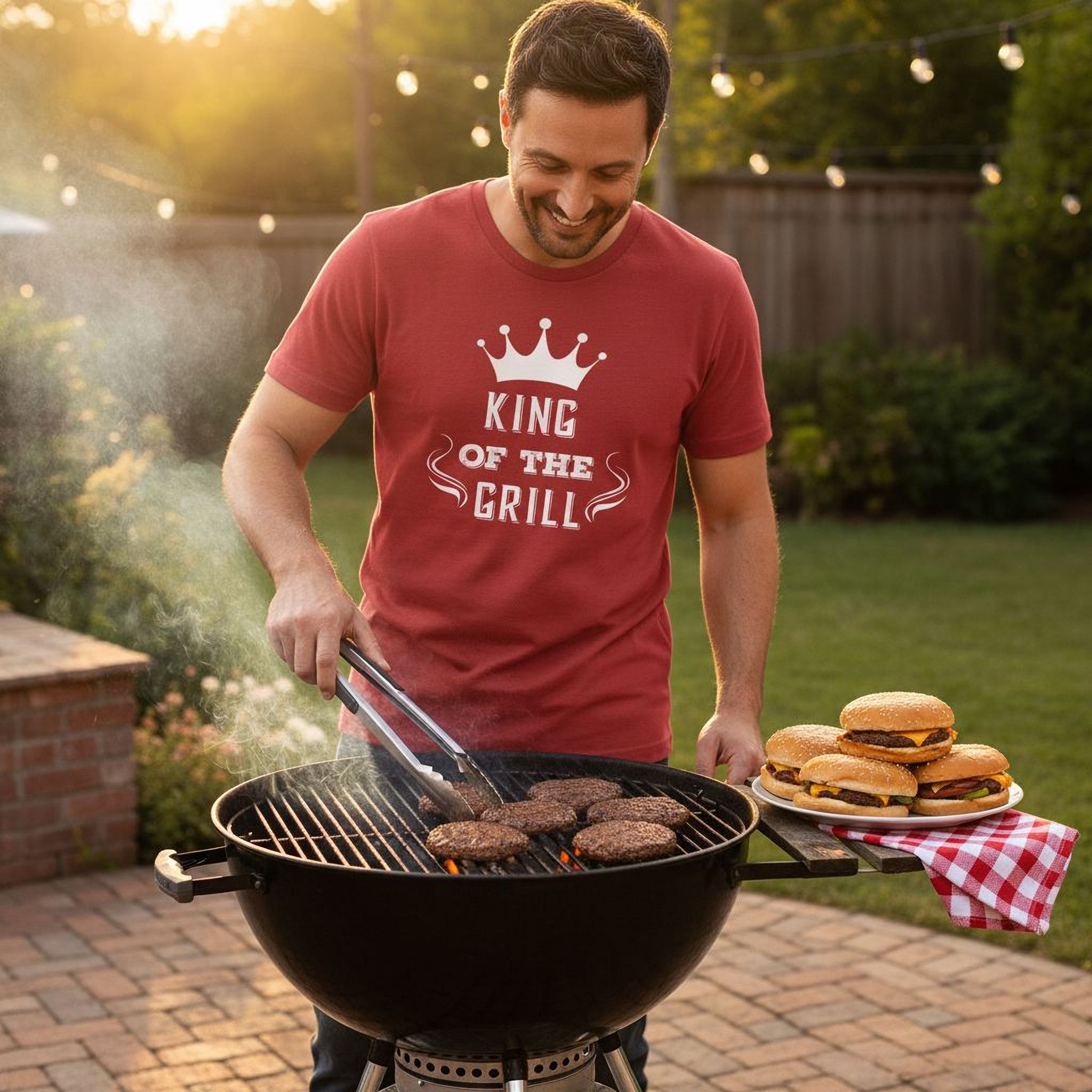 Men's Grill T-shirt King of the Grill BBQ Cooking Gift for Dad Grilling Gift Idea