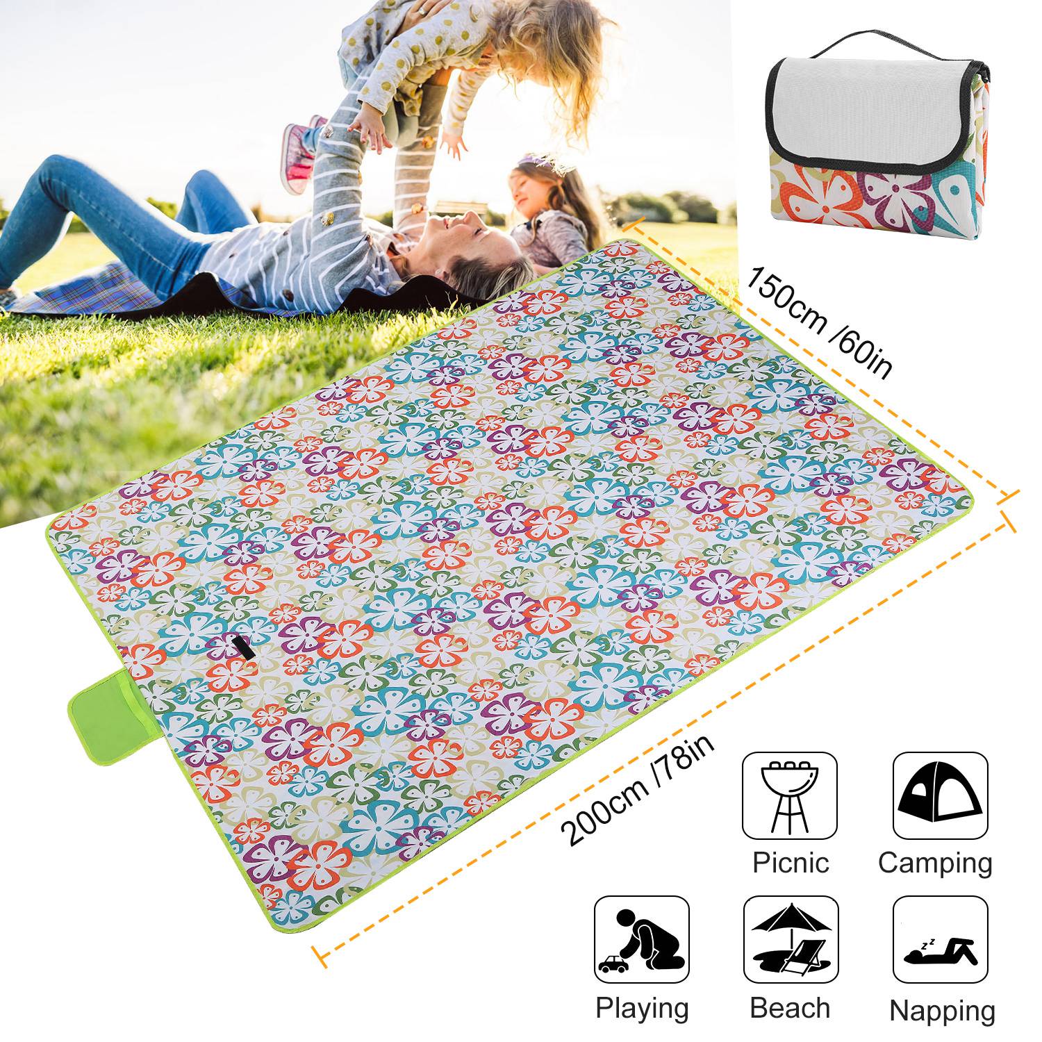 GBruno 60" x 78" Waterproof Picnic Blanket
