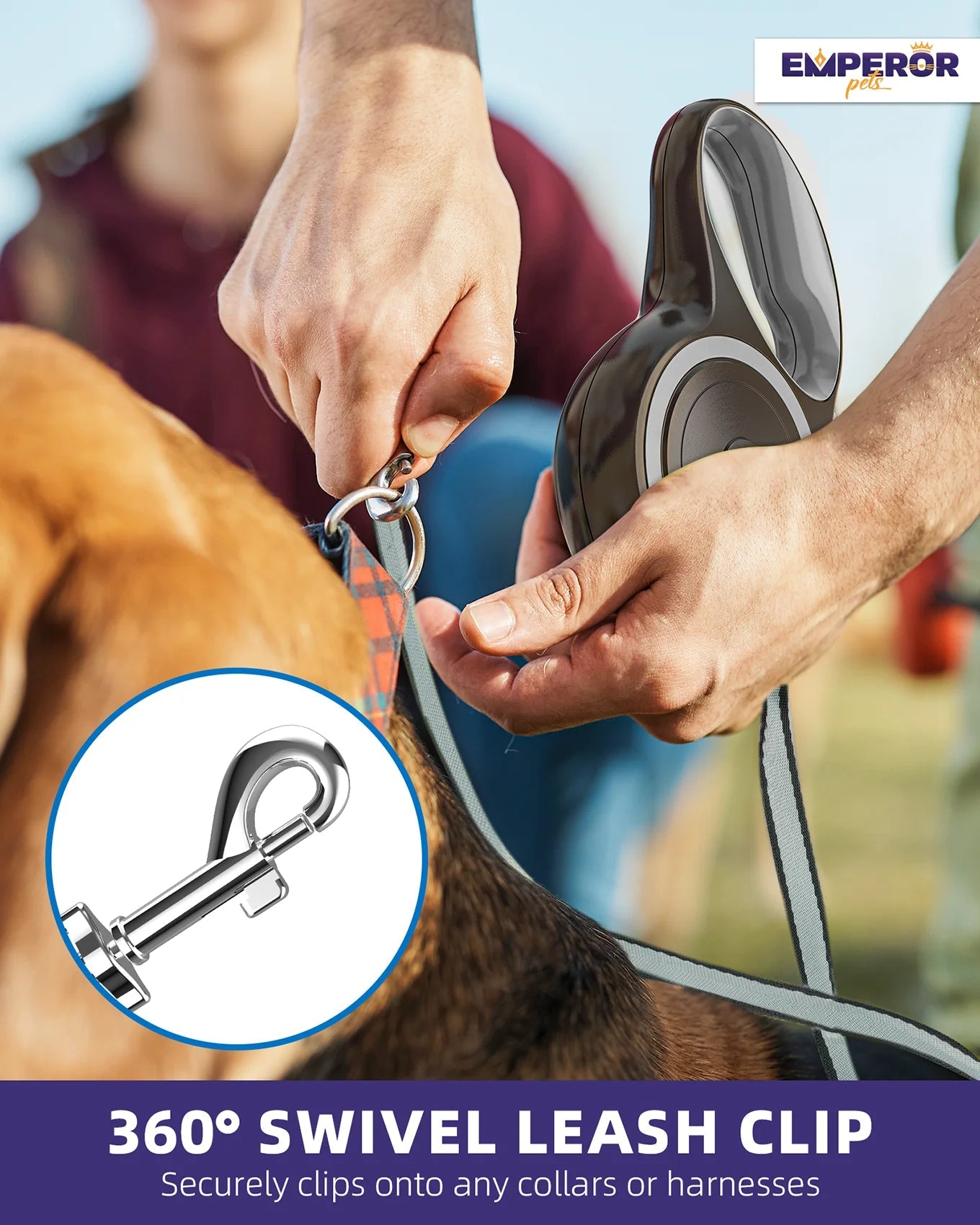 16ft Heavy-Duty Retractable Dog Leash (up to 110lbs)