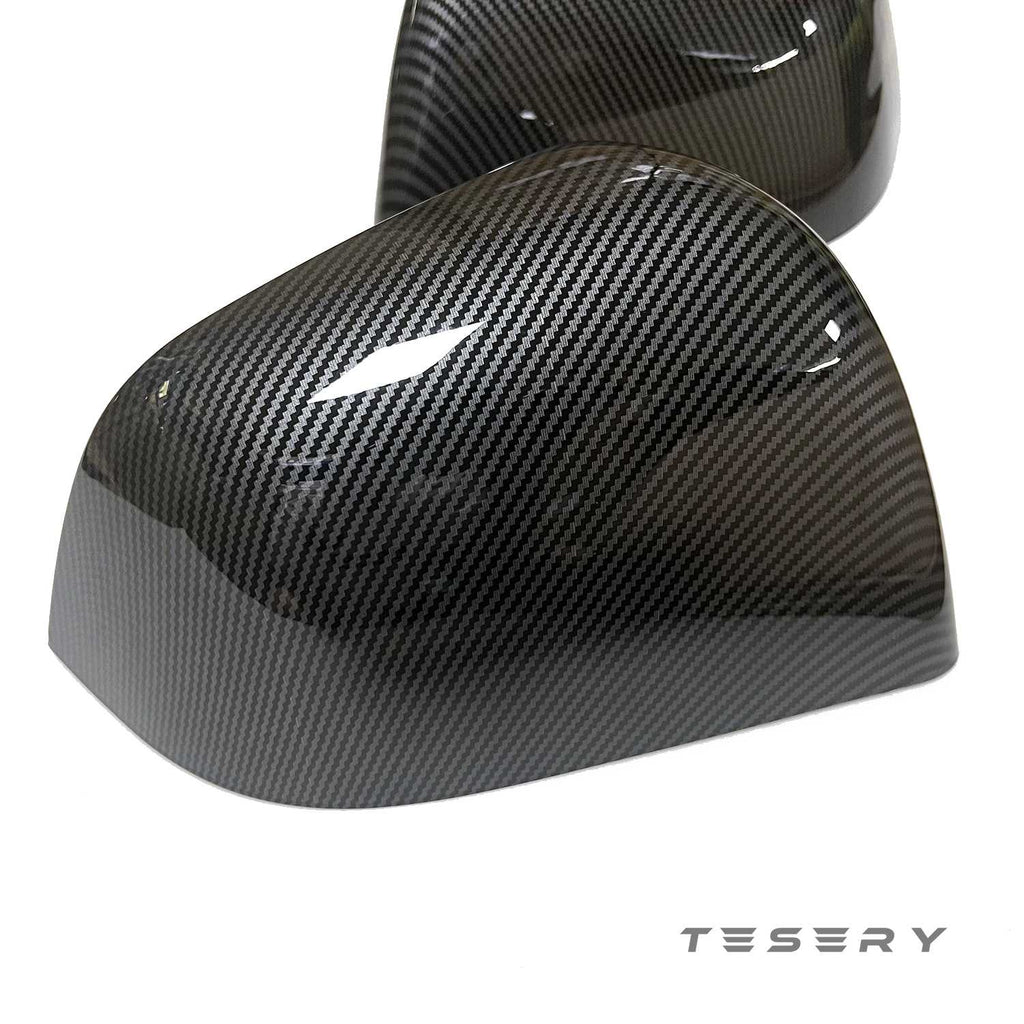 ABS Mirror Covers for Model 3/Y | 4 Finishes | 3M Tape | Scratch Protection | 3 Versions