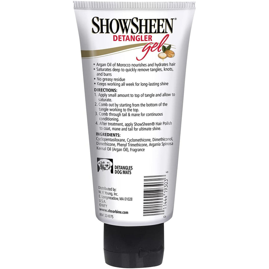Absorbine ShowSheen Detangler Gel Mane Tail Knots 4 oz.