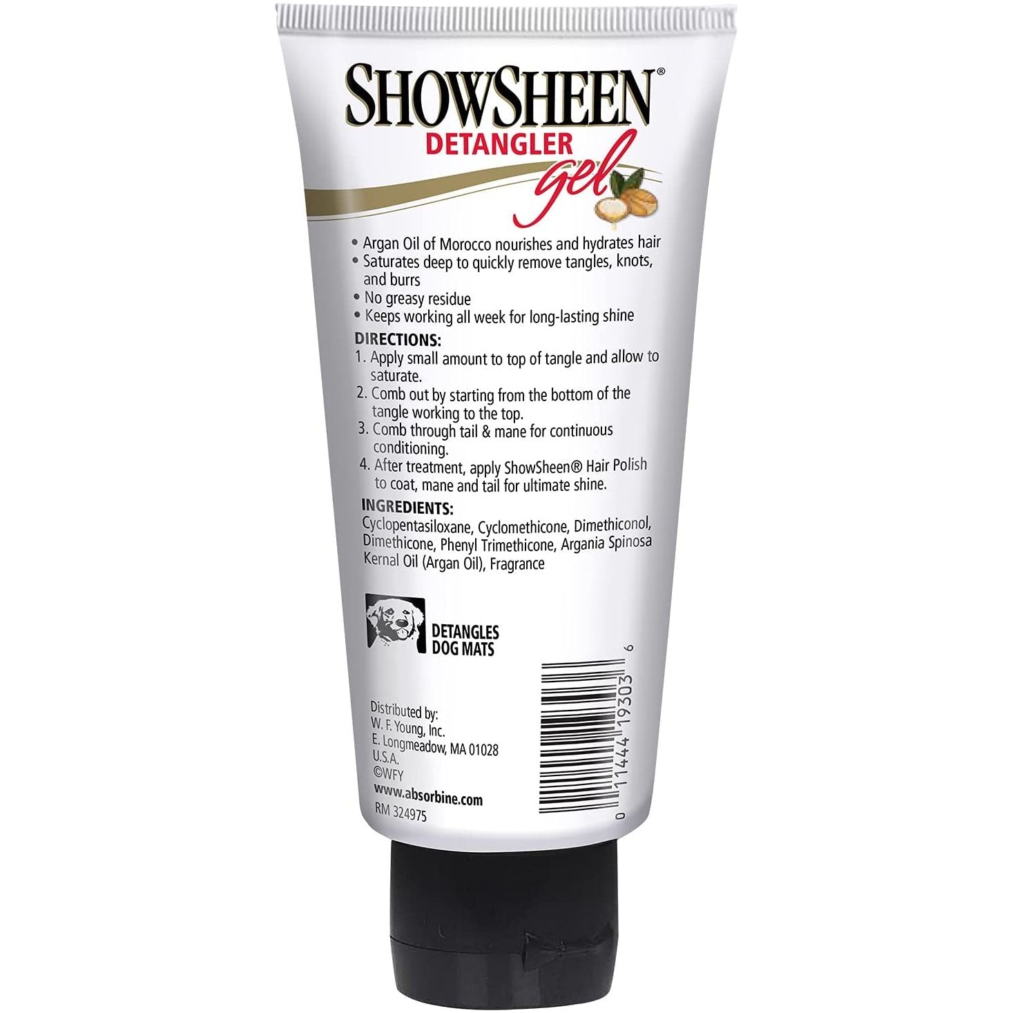 Absorbine ShowSheen Detangler Gel Mane Tail Knots 4 oz.