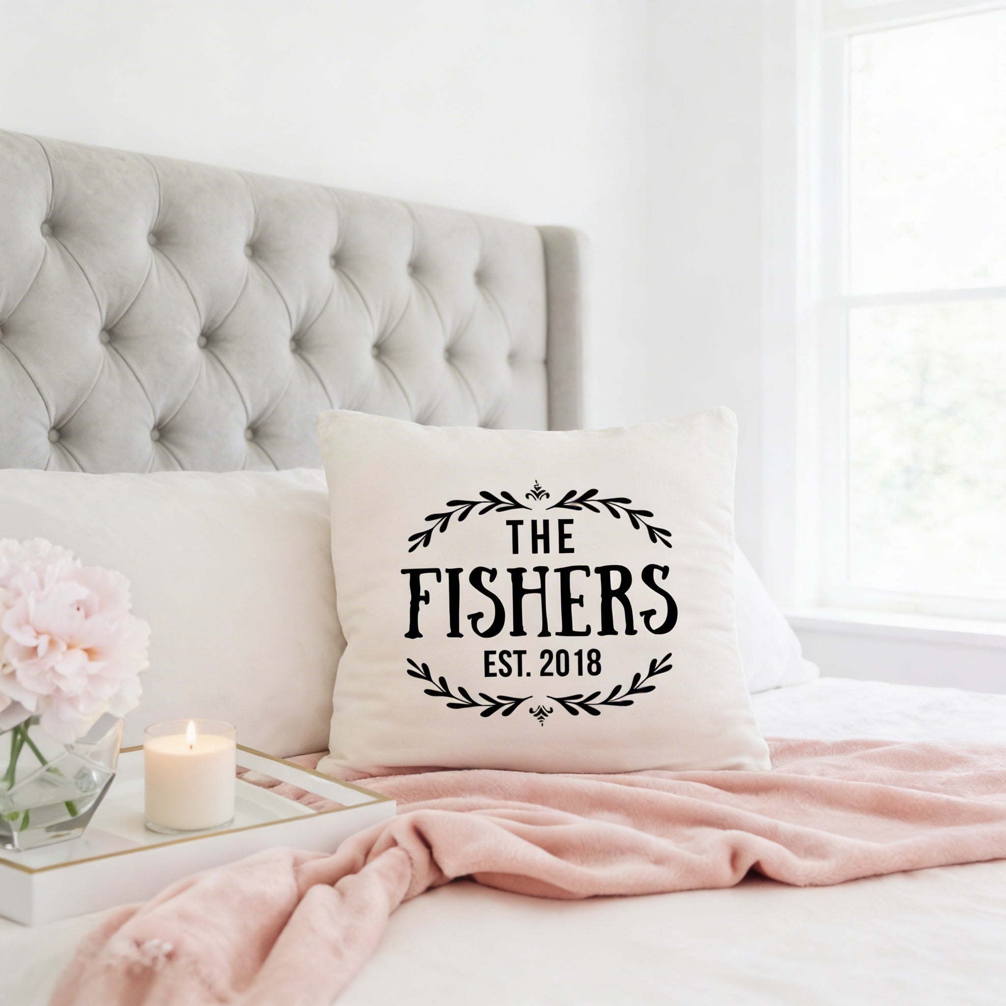 Personalized Throw Pillow Custom Anniversary Wedding Bridal Shower Gift