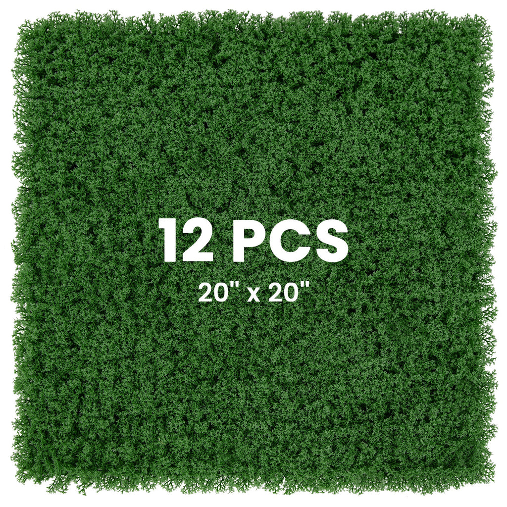 12 Pieces 20 x 20 inches Artificial Grass Wall Panels for Garden Yard Balcony