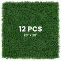 12 Pieces 20 x 20 inches Artificial Grass Wall Panels for Garden Yard Balcony