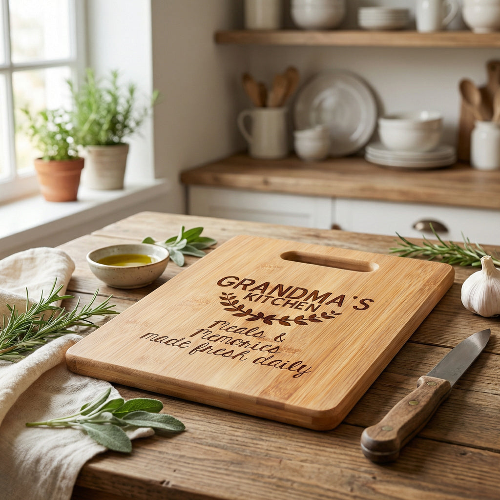 Grandma's Kitchen Cutting Board - Personalized Mother's Day Gift for Her, Mom, Nana, Grandmother