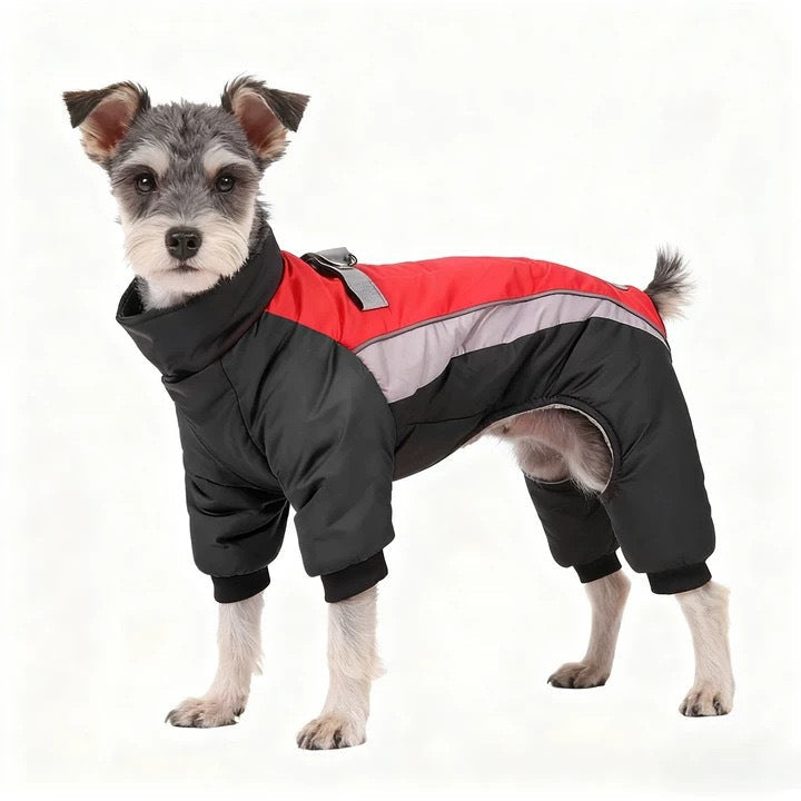 Fleece-lined Dog Warm Waterproof Traction Four-legged Pet Clothing