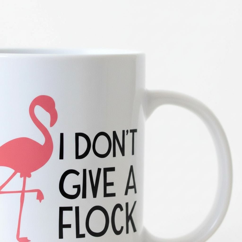 Funny Flamingo Mug - Pink Ceramic Coffee Cup, Dishwasher Safe Double-Sided Gift