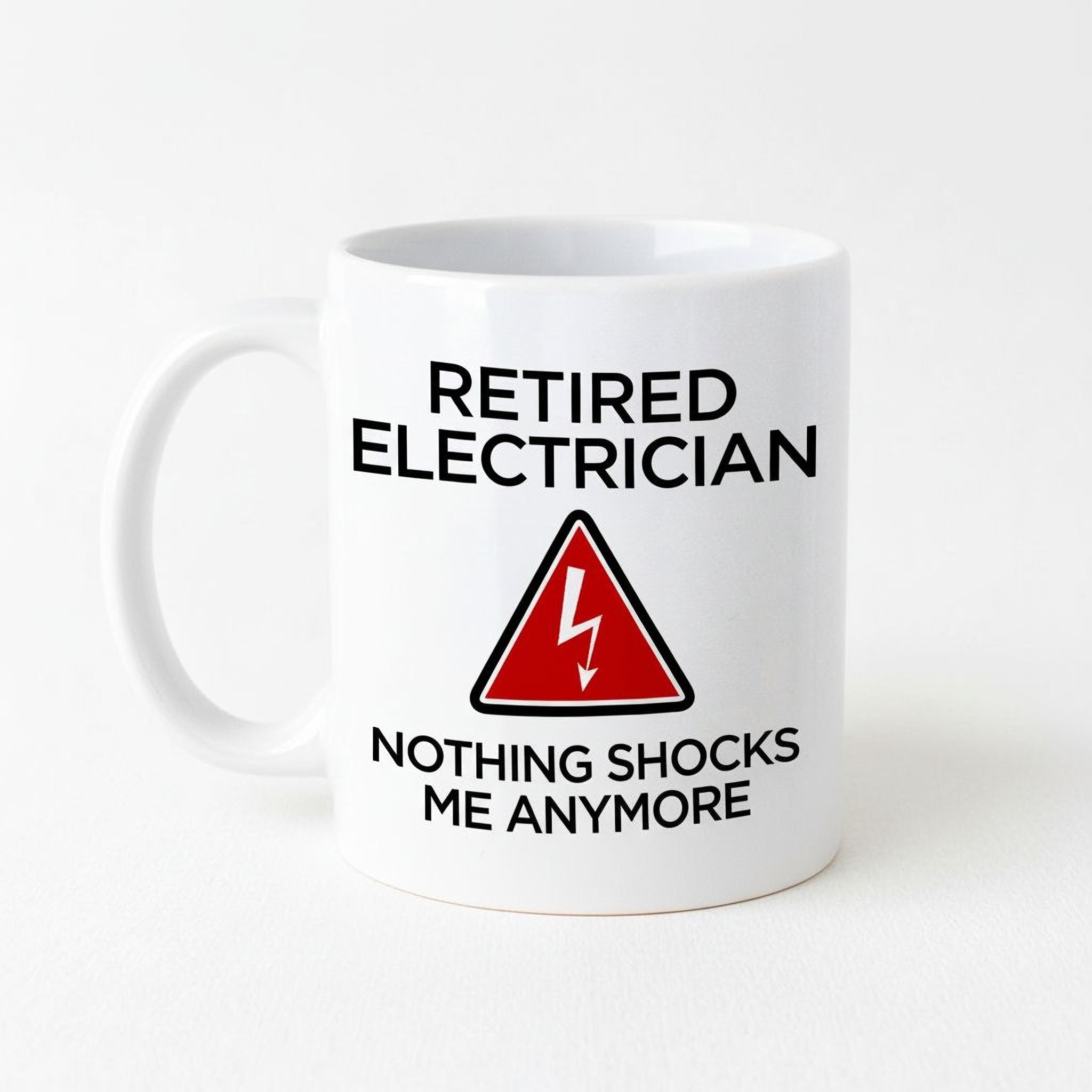 Retired Electrician Mug - Funny Ceramic Coffee Cup for Retirement Party Gift