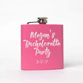 Bachelorette Party Pink Flask - Personalized bachelorette party favors Custom gifts supplies