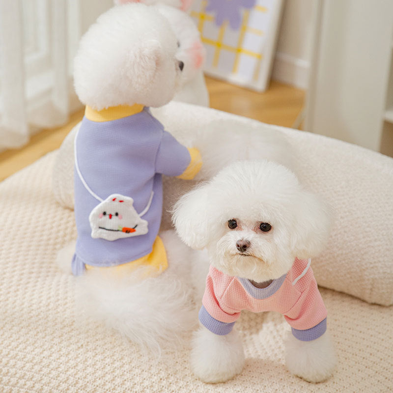 Pet Dog Hoodie Cartoon  Lightweight Coat For Small Dogs Fashionable Pet Outfit
