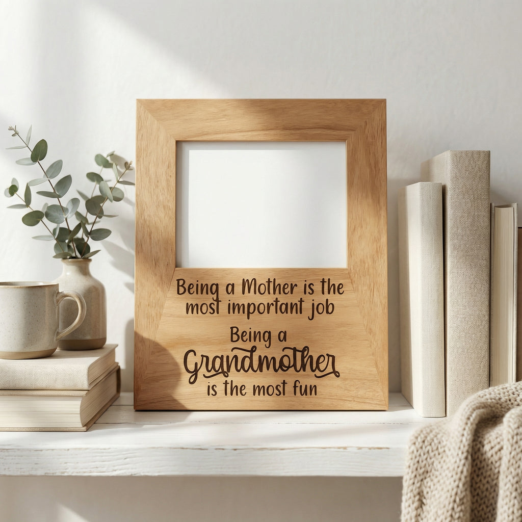 Grandmother Photo Frame - Mothers Day Gift for Grandma - Wood Picture Frame Inspirational Quote