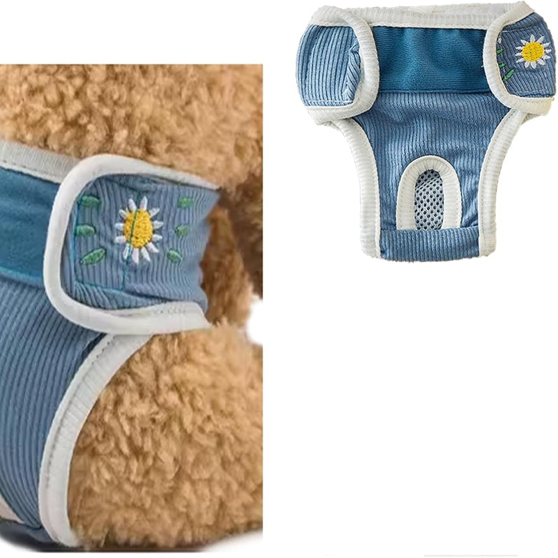 New Washable Dog Physiological Pants Leakproof Cartoon Dog Menstrual Pants Reusable Breathable Pet Diaper Pet Supplies