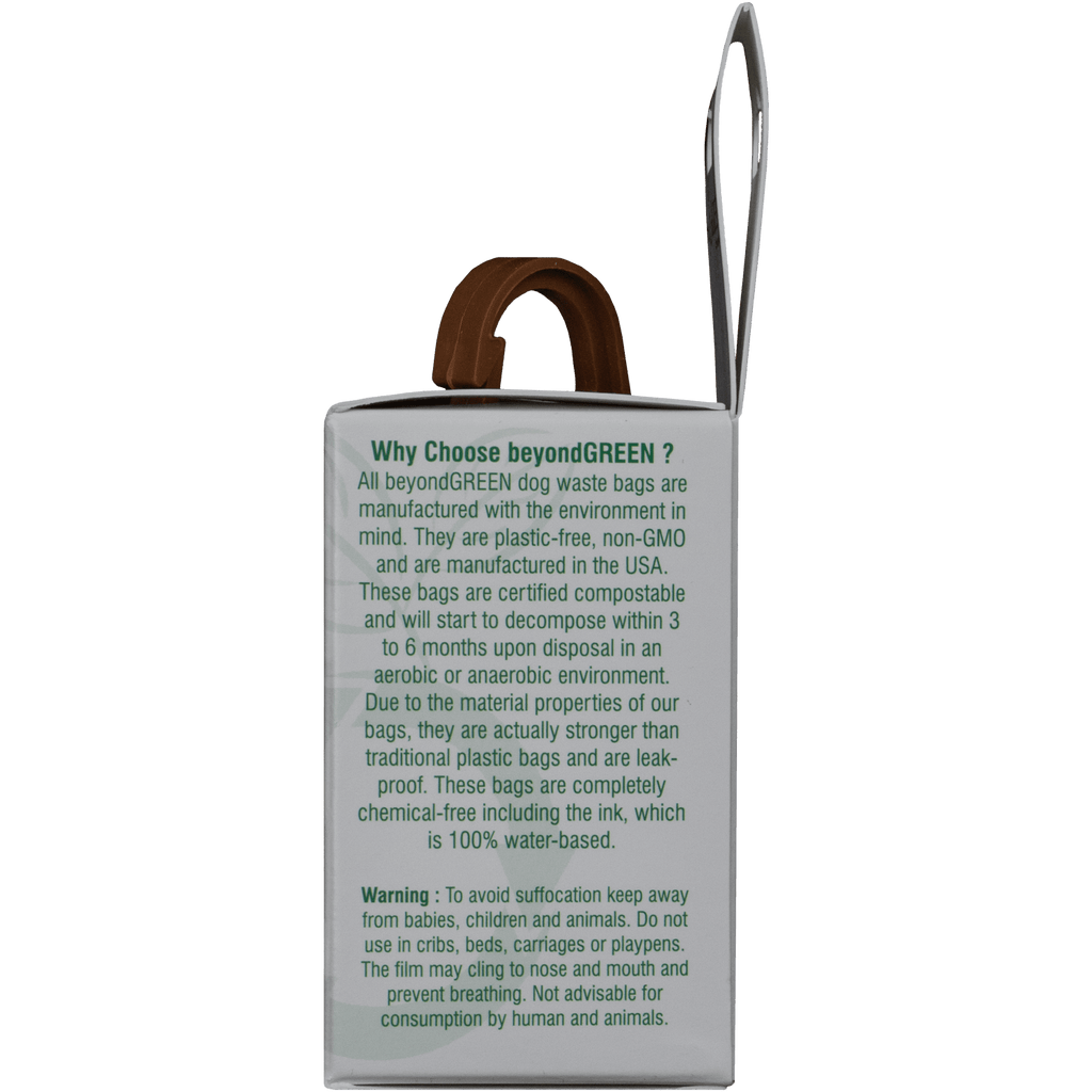 beyondGREEN Dog Waste Bag Leash Dispenser – Clip-On Holder for Standard Rolls – Durable, Portable, Made in USA
