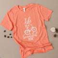 Bicycle Tshirt - Life is Beautiful Ride Quote - Graphic Tee Bicycle Gift