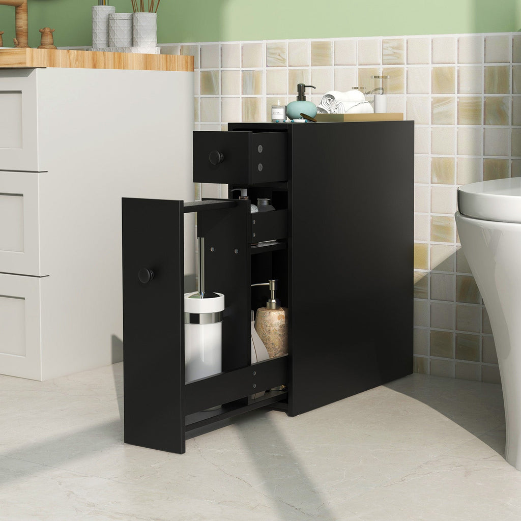 Black Bathroom Cabinet Space Saver Storage Organizer