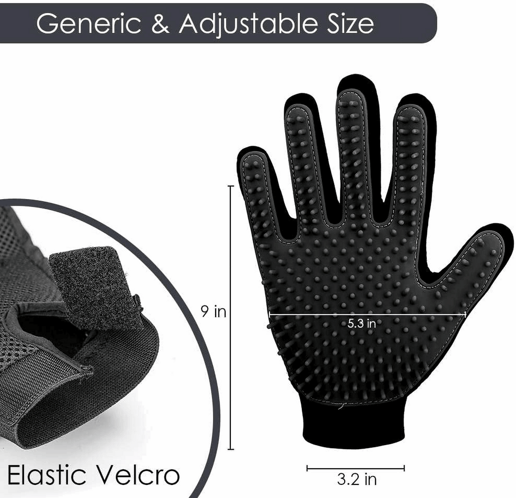 Silicone Pet Grooming Gloves – Fur Remover Mittens, 1 Pair