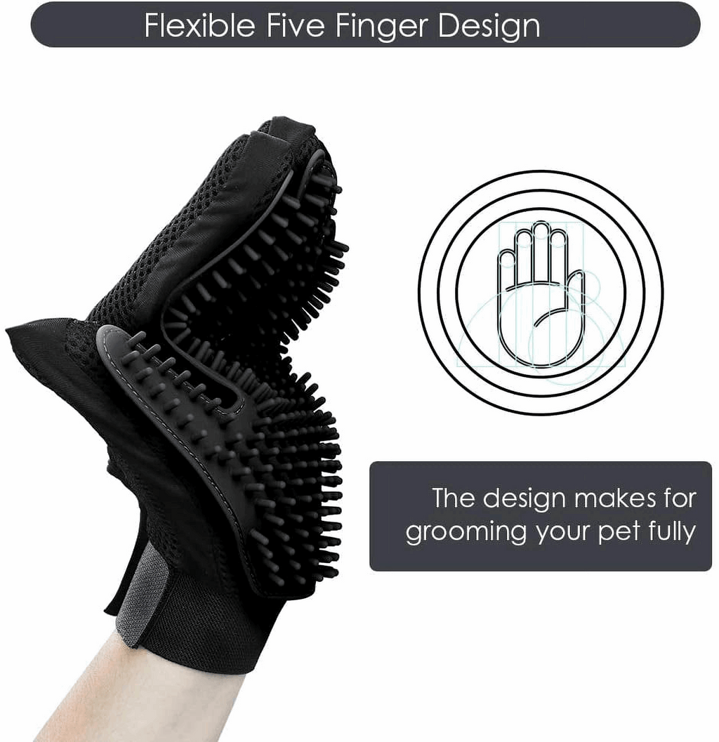 Silicone Pet Grooming Gloves – Fur Remover Mittens, 1 Pair
