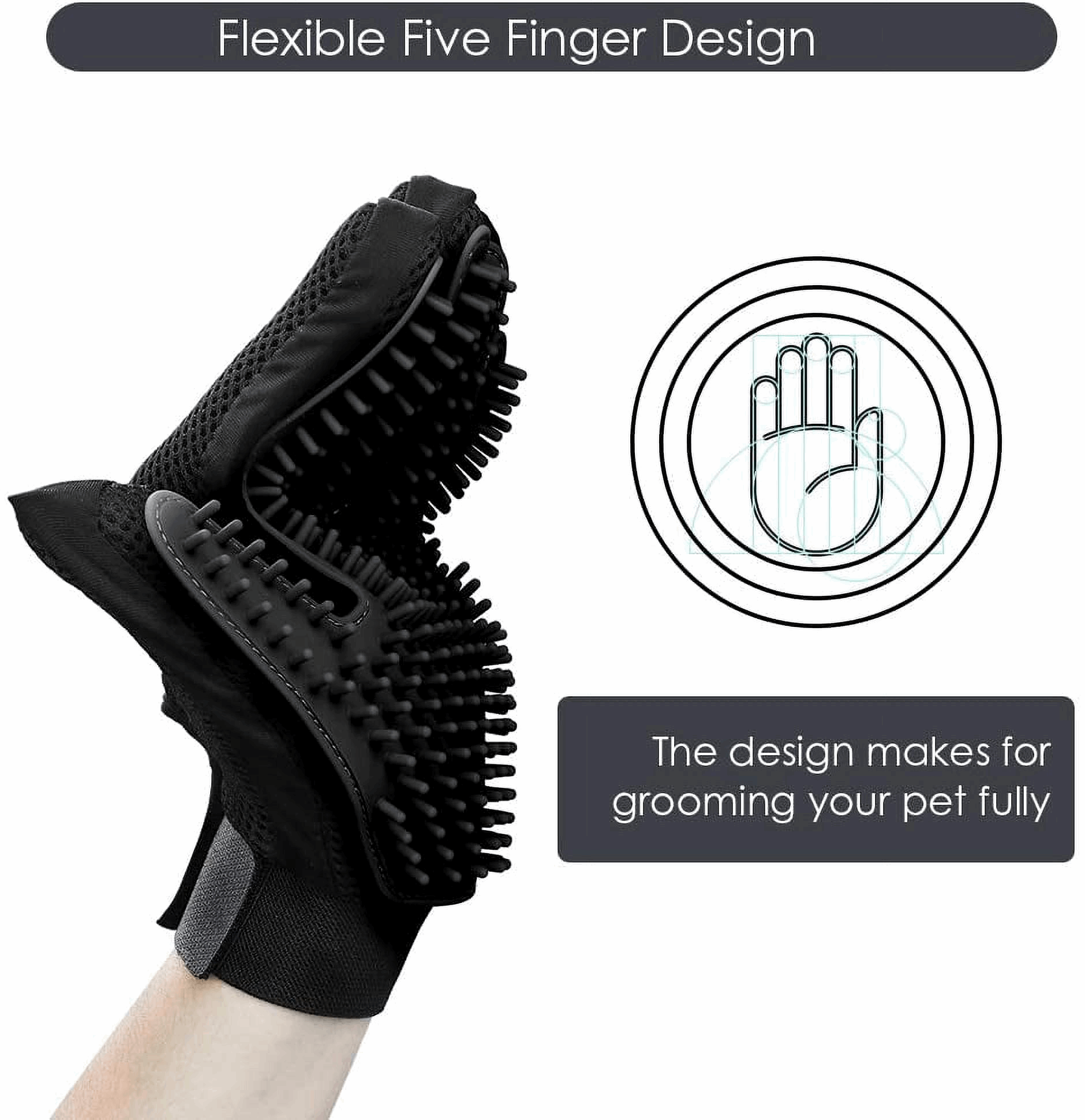 Silicone Pet Grooming Gloves – Fur Remover Mittens, 1 Pair