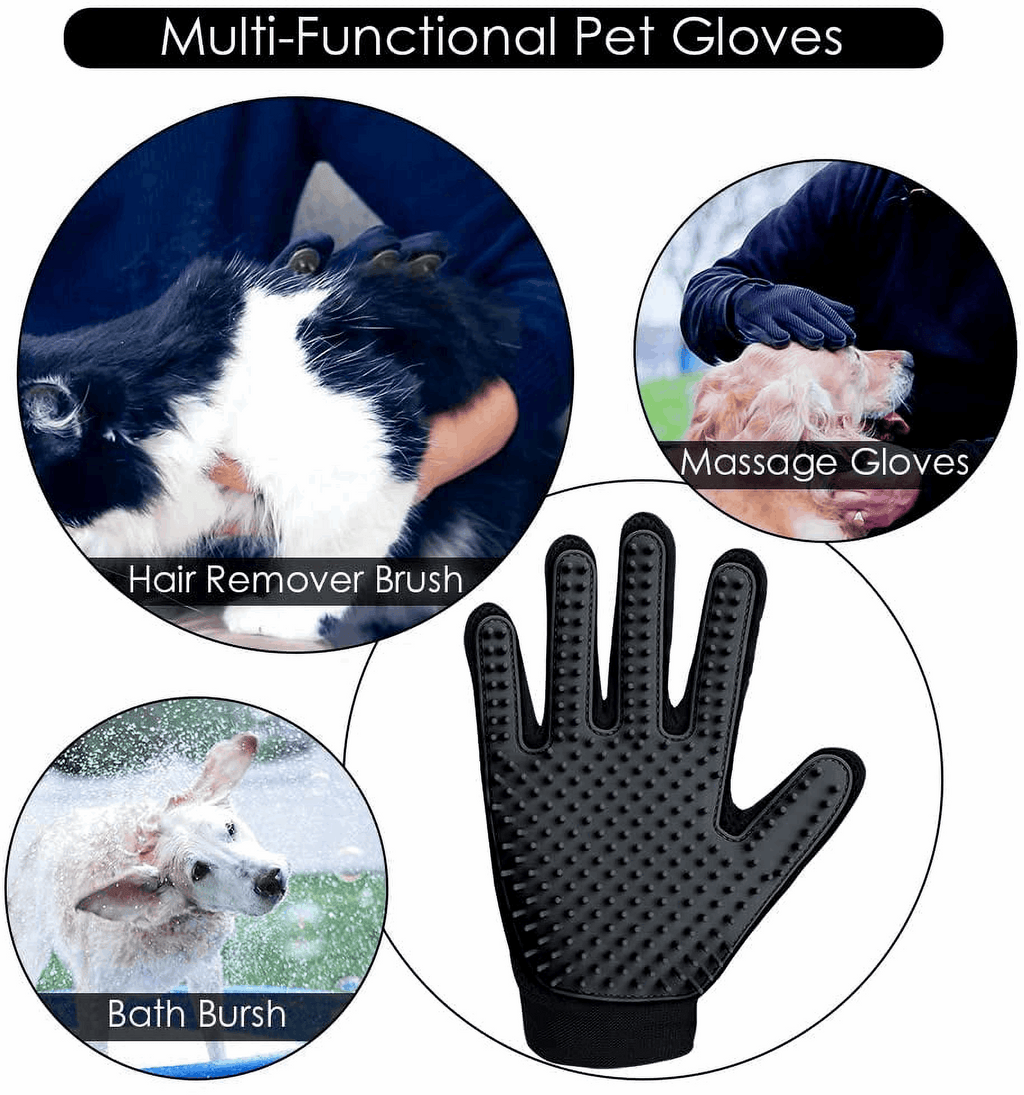 Silicone Pet Grooming Gloves – Fur Remover Mittens, 1 Pair