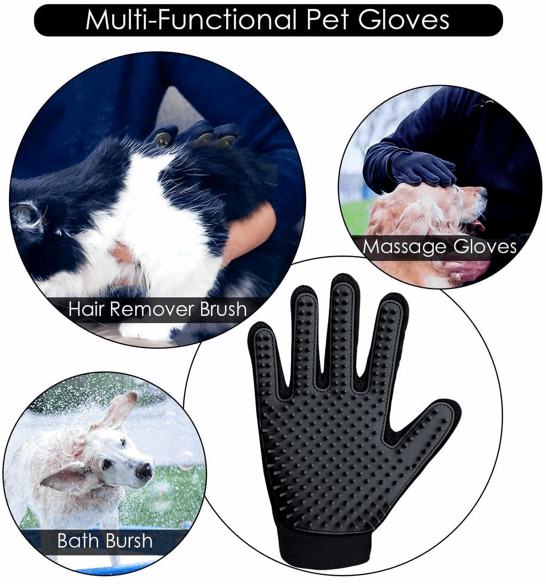 Silicone Pet Grooming Gloves – Fur Remover Mittens, 1 Pair