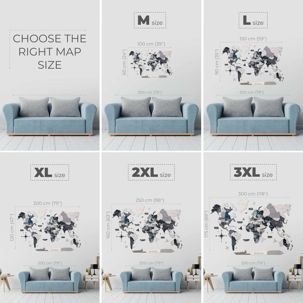 Bundle: Colored Map, Photo Frames, Flags and Airplanes Pins
