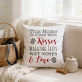 Dog House Decor | Dog Pillow Cover - Cozy Throw Pillow with Paw Print Design