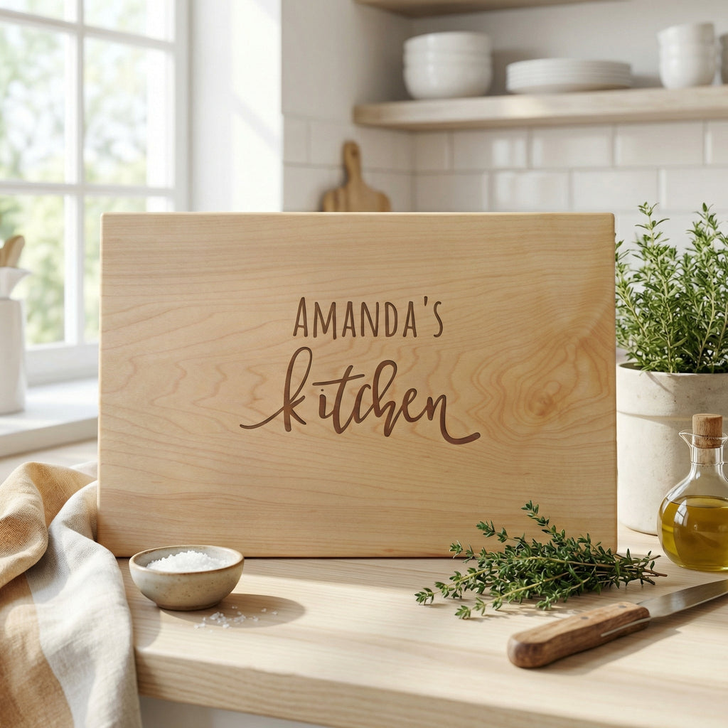 Custom Kitchen Cutting Board, Personalized Gift for Wife, Wood Cutting Board for Mom, Gift for Her, Gift for Women, Mother-in-law Gifts
