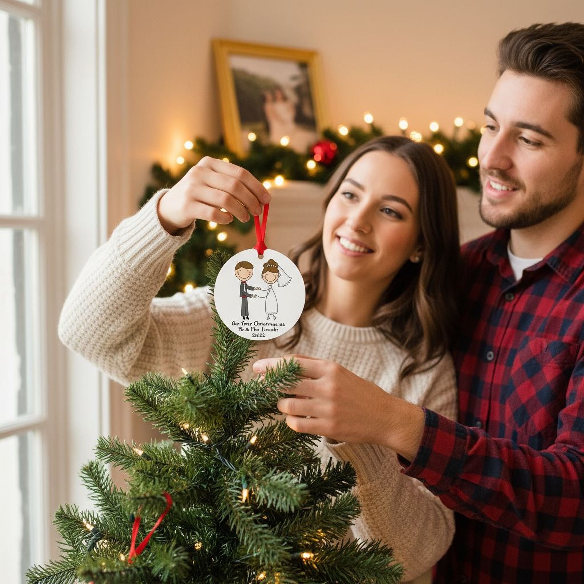 Personalized Wedding Ornament - Custom Wedding Keepsake | Newlywed Christmas Gift