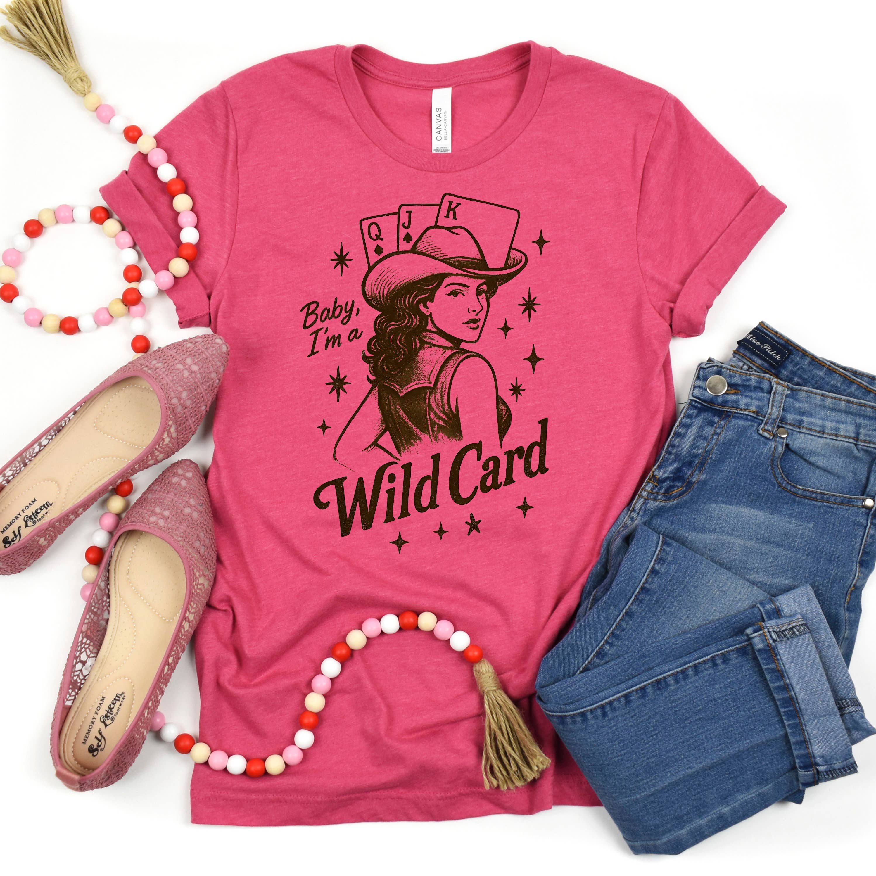 Baby, I'm a Wild Card Graphic Tee | Retro Western Cowgirl