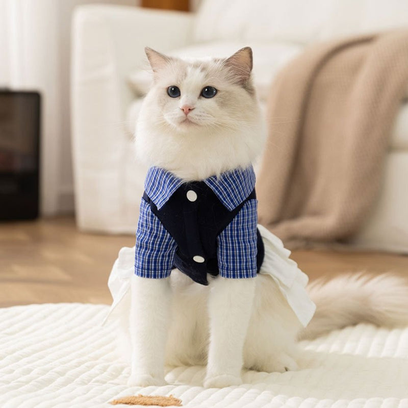 Formal Pet Dress With School Style Ruffles For Dogs And Cats