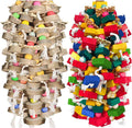 Large Bird Toy Bundle Parrot Chew Toys Natural Wood Cotton Macaw Cockatoo