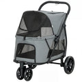 3 Wheel Pet Stroller with Easy One-Click Quick Fold, Mesh Window, Washable Cushion, for Medium Dogs