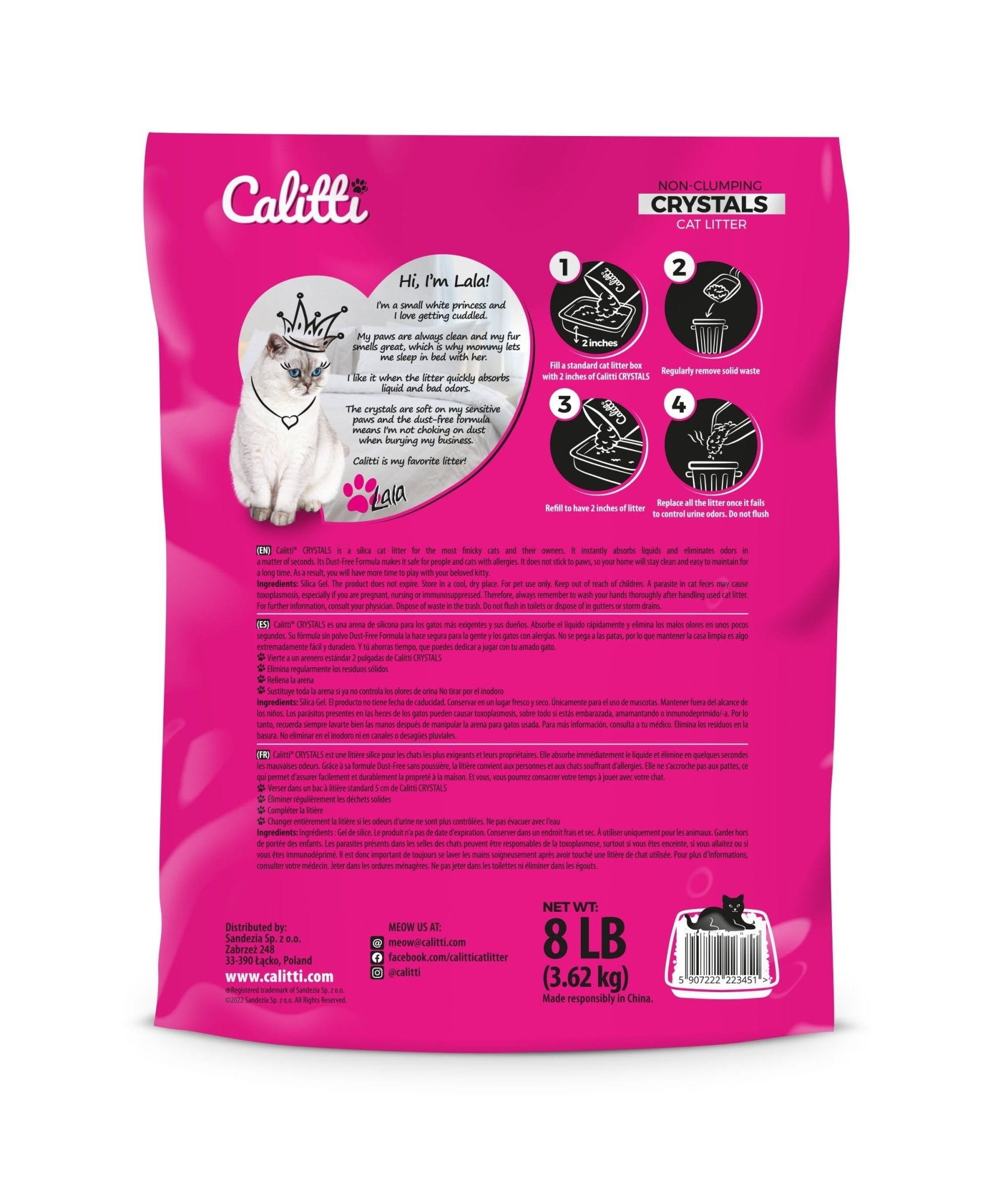 Calitti Non-Clumping Cat Litter Crystals with Silica Gel, 8 lb