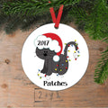 Cat Christmas Ornament - Personalized Christmas Ornament for Black Cat or Orange Tabby - New Kitten Gift