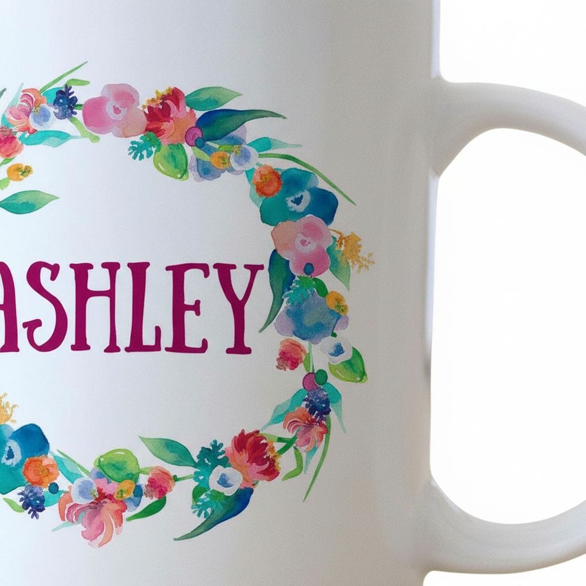 Floral Watercolor Mug - Personalized Gift for Bridesmaids