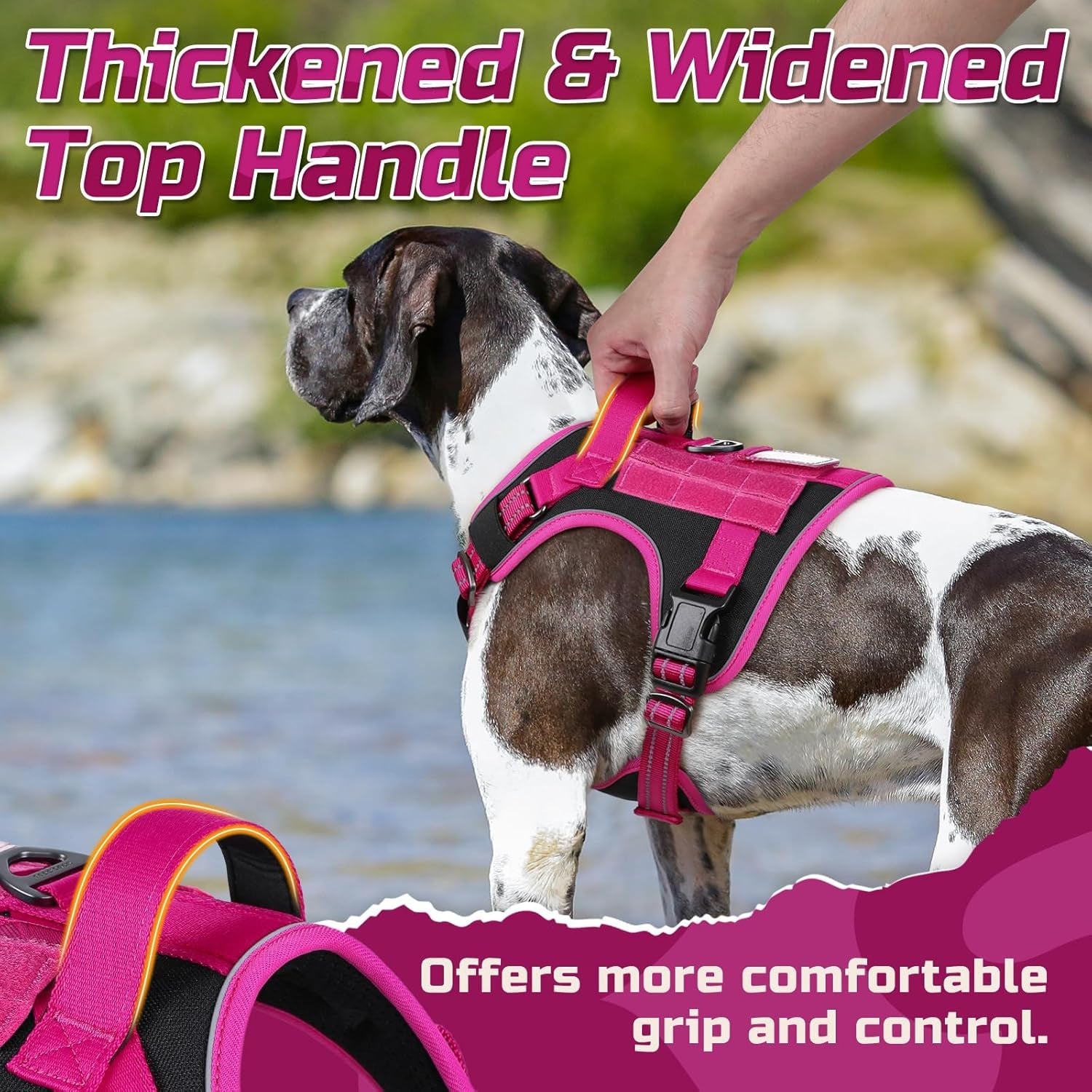 No-Pull Tactical Dog Harness MOLLE Vest for Medium & Large Dogs