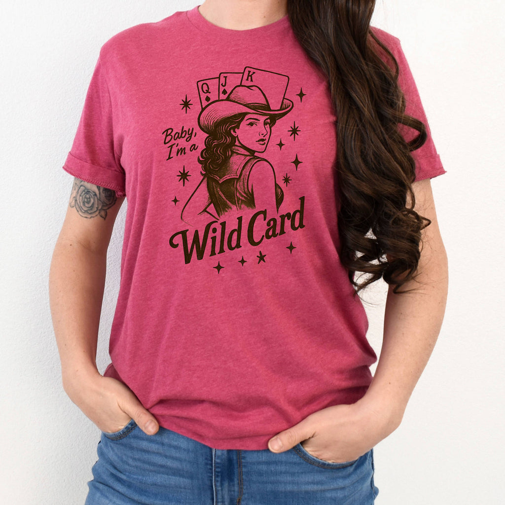 Baby, I'm a Wild Card Graphic Tee | Retro Western Cowgirl
