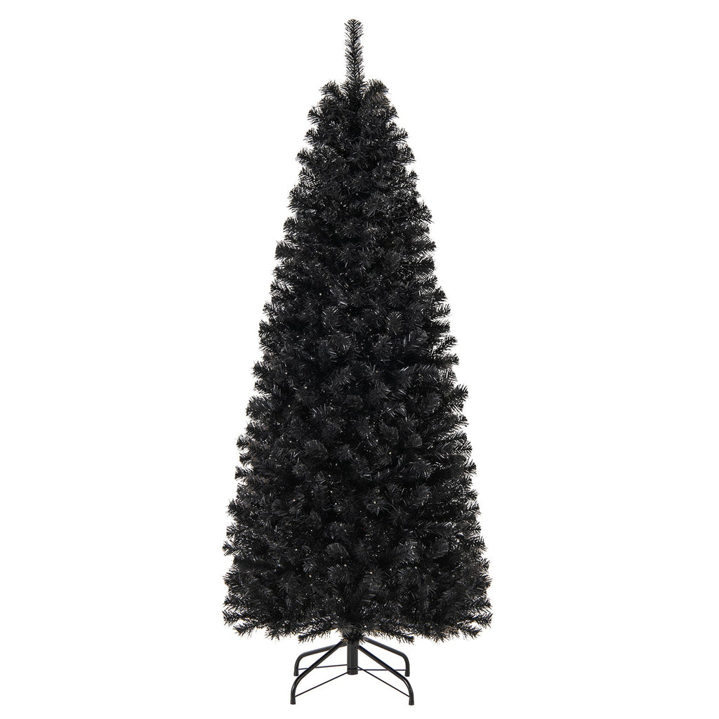 Pre-lit Christmas Halloween Tree with PVC Branch Tips and Warm White Lights