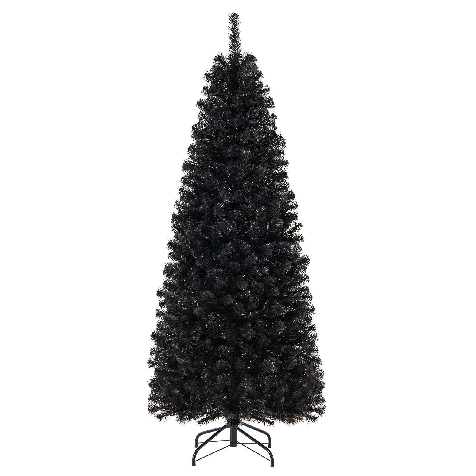 Pre-lit Christmas Halloween Tree with PVC Branch Tips and Warm White Lights