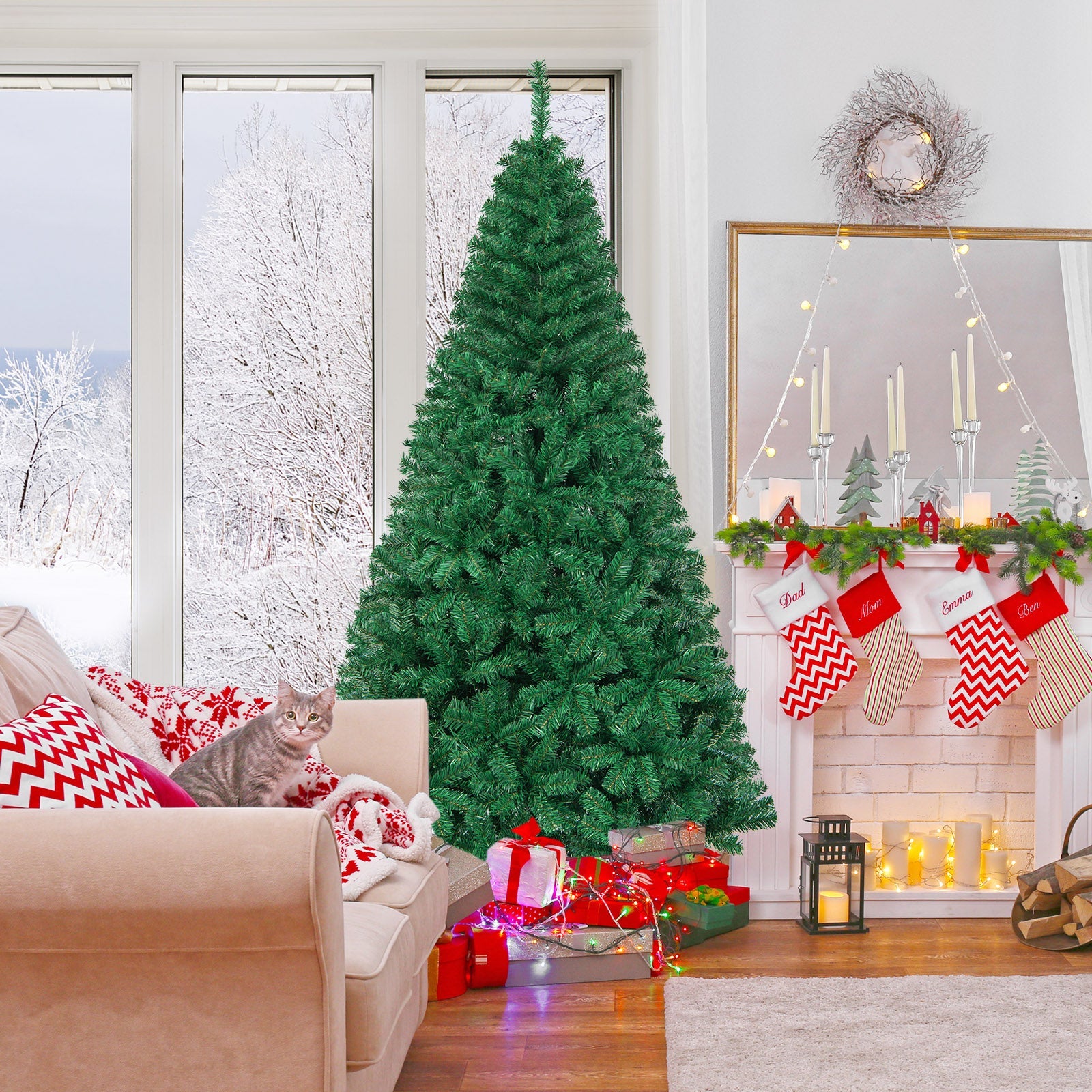 Artificial PVC Christmas Tree with Solid Metal Stand