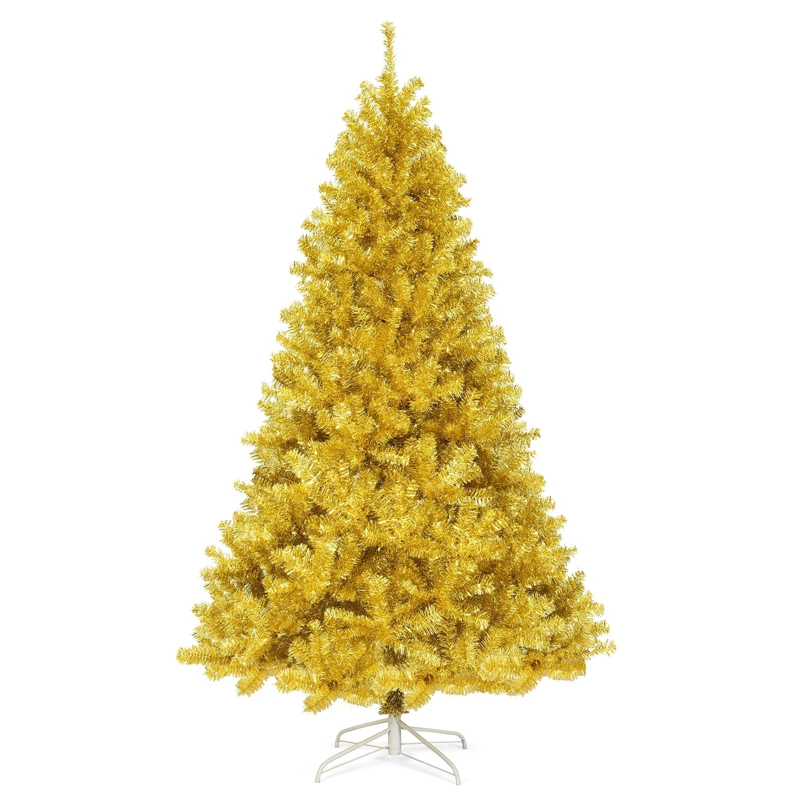 6/7.5 Feet Artificial Tinsel Christmas Tree Hinged with Foldable Stand