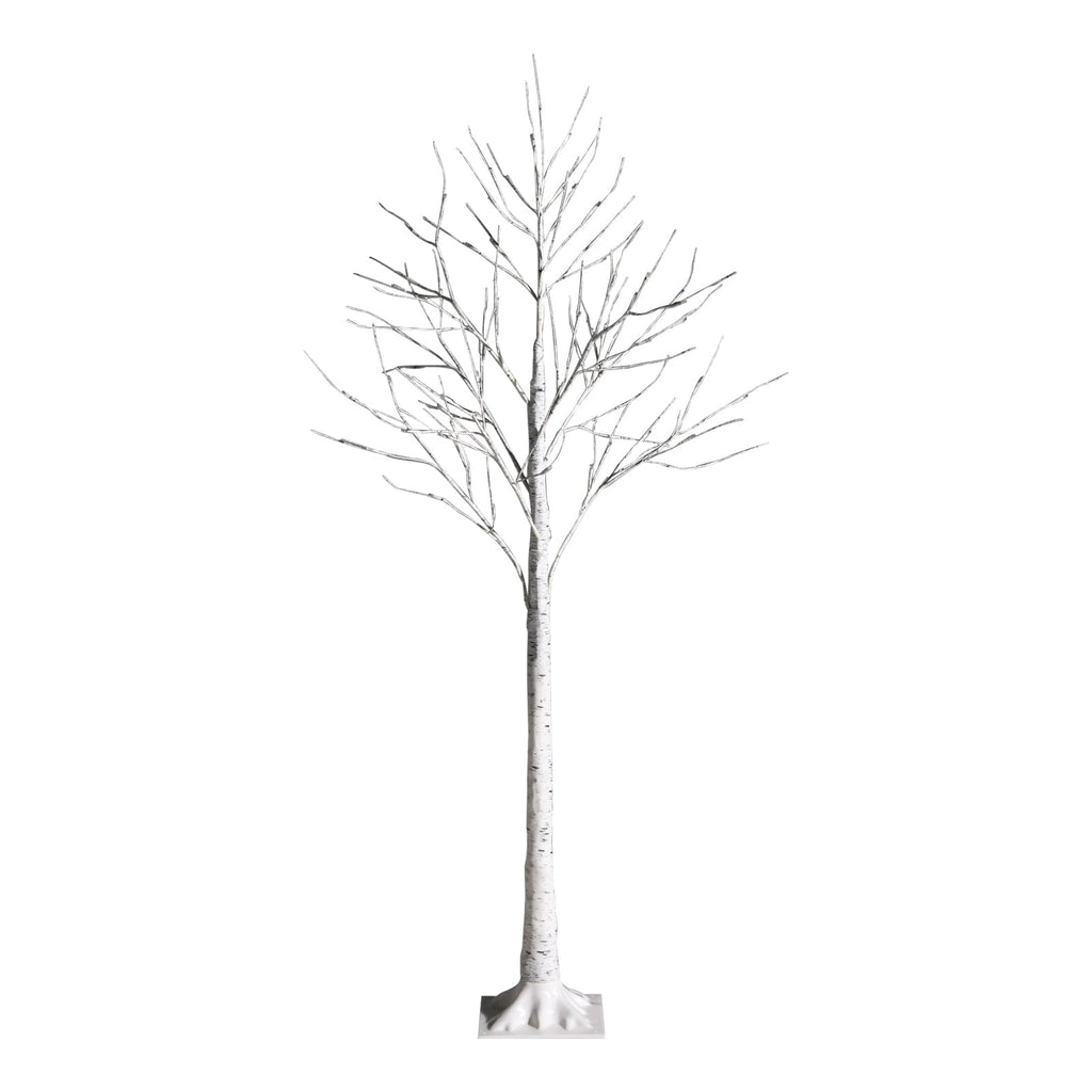 5 Feet Pre-lit White Twig Birch Tree with 72 LED Lights for Christmas