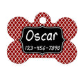 Custom Pet Tag - Pet ID Tag - Custom Dog Tag - Custom Pet ID Tag - Red Black Quatrefoil