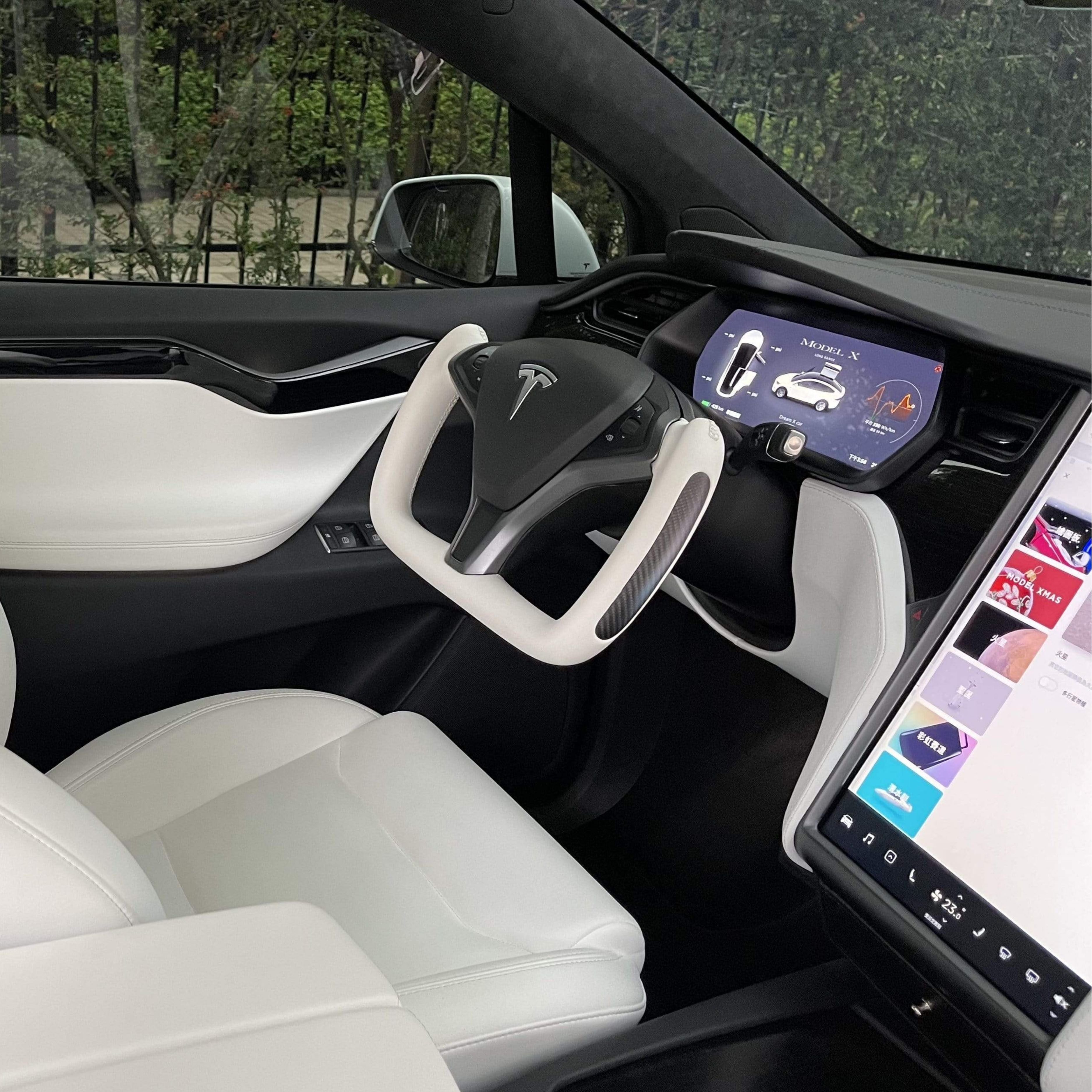 TESERY Custom Yoke Steering Wheel Replacement for Tesla Model X / S 2012-2020