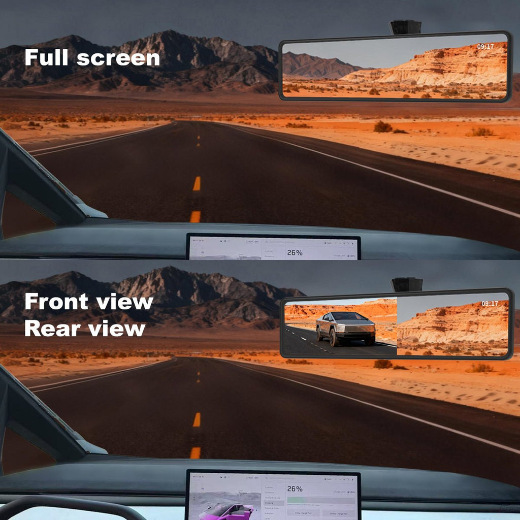 Cybertruck 11.26" Streaming Rearview Mirror | 2K Dual Dashcam & 105° Expanded Vision